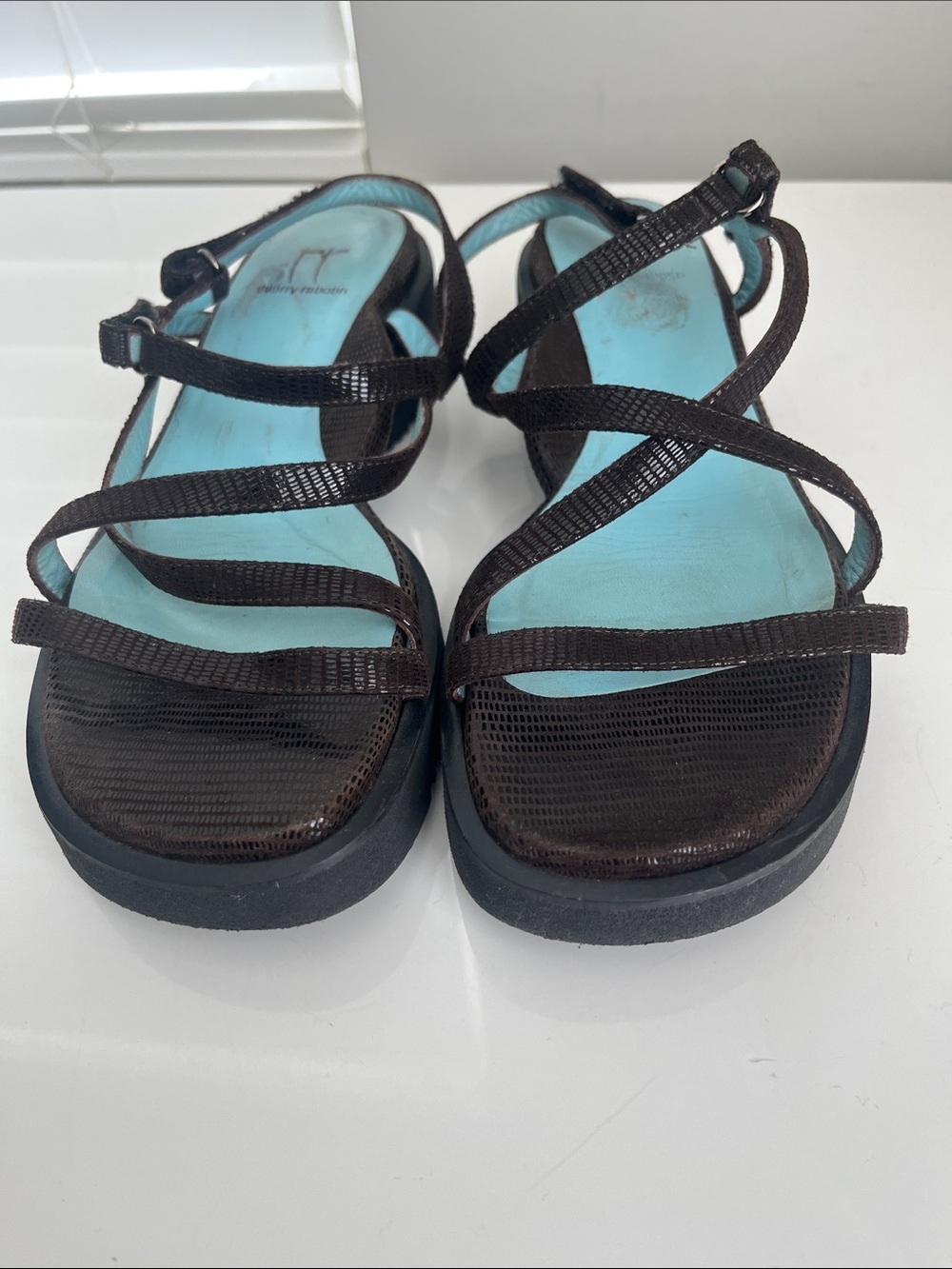 Thierry Rabotin Dark Brown Strappy Sandals Size 37 - Picture 5 of 5